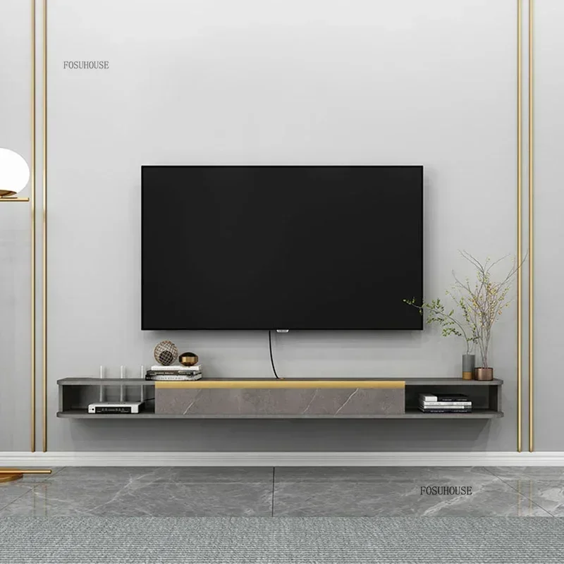 

Modern Wooden TV Stands Nordic Home Furniture Creative Set-top Box Rack Simple Small Apartment Hanging Wall Mounted TV Cabinet B