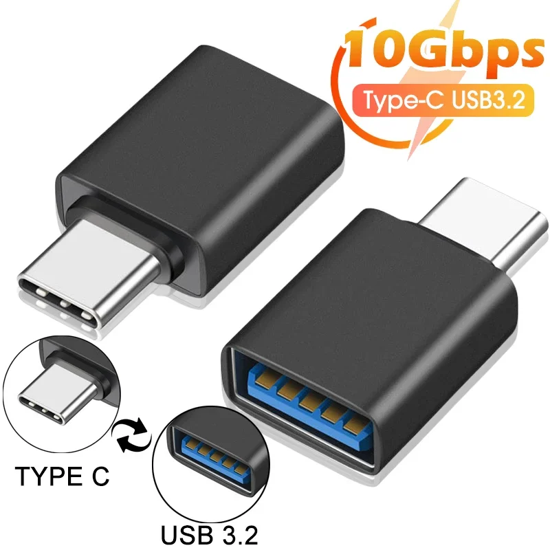 10Gbps USB 3.2 OTG Converter Type C Male to USB A Female Charging Data Adapter for Macbook Air Pro Air Huawei Xiaomi Samsung