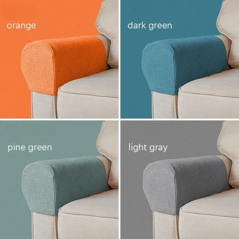 

Elastic Furniture Sofa Armrest Cover Non Slip Solid Color Removable Sofa Armchair Protector for Home Living Room Slipcover