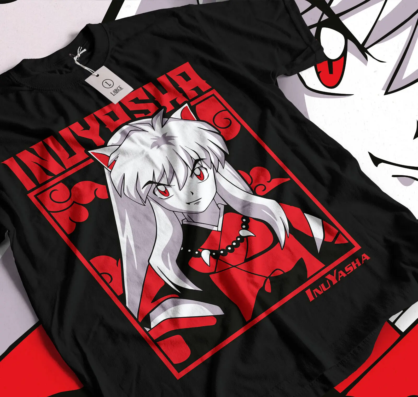 Inuyasha Sesshomaru T-shirt Red Moon anime best anime vintage black t-shirt 024