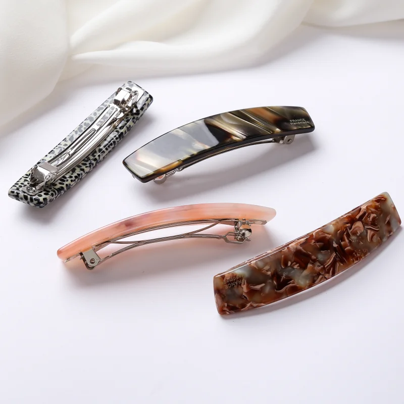 8cmロングのフレンチヘアクリップ、ヘアピン、バレッタ、アセテート、韓国ファッション、高品質ヘッドウェア、ヘアアクセサリー、女性と女の子向け