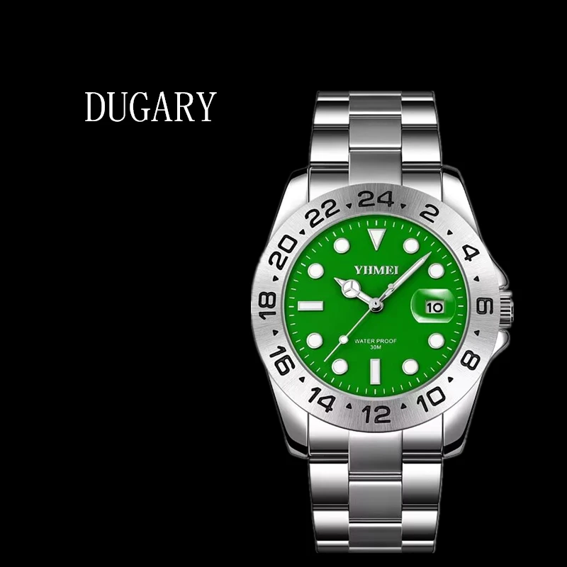 DUGARY Fashion quartz watch waterproof luminous for men brand 44mm personality Business Wristwatches calendar Relogio Masculino