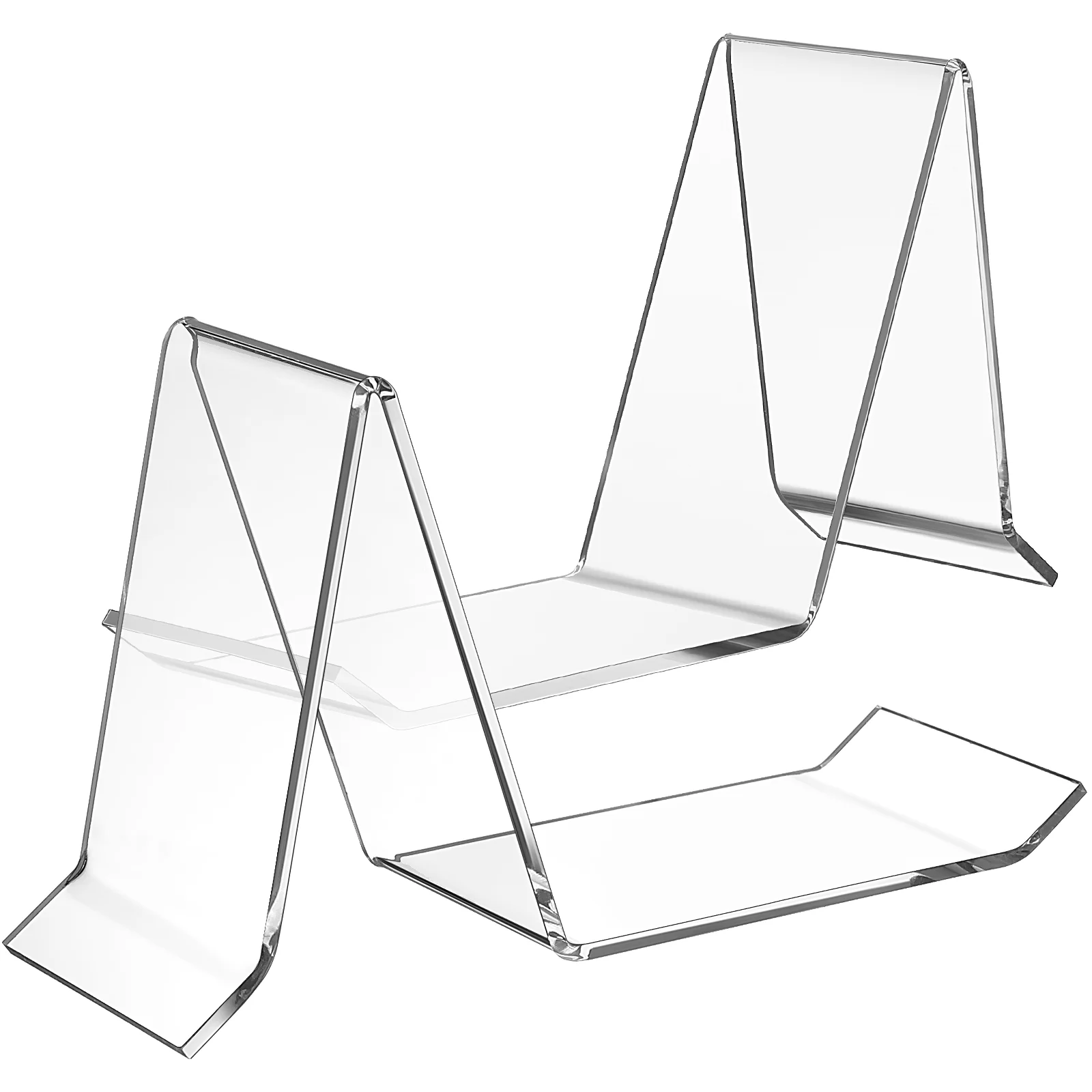 2 Pcs Shoe Support Display Rack Clear Pads Holders Transparent Stands Racks Acrylic Foldable Sandal