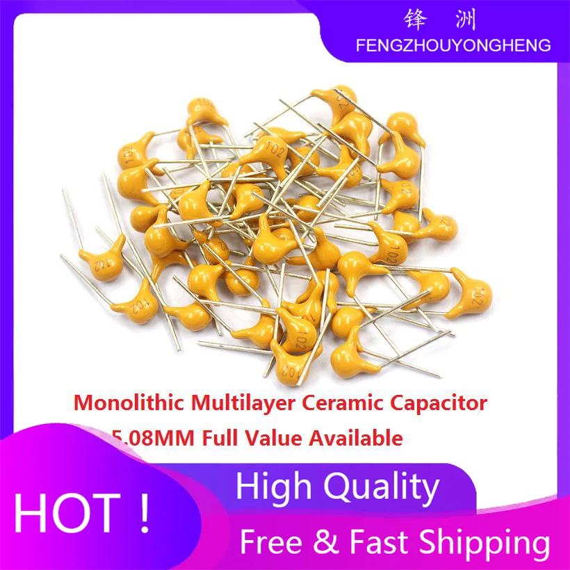 

100 шт. керамических конденсаторов 10 пФ~10 мкФ, 50 В, 22 пФ, 47 нФ, 220 нФ, 1 нФ, 4.7 мкФ, 100 нФ, 5.08 мм, монолитные, 330 нФ, 0.1 мкФ, 102, 104, 105, 106, 103, 473, 334