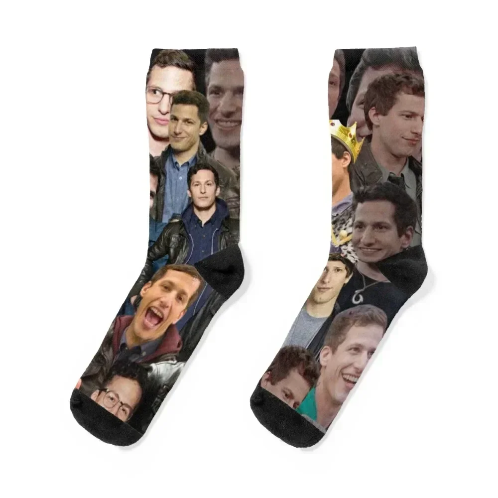 

jake peralta photo collage Socks crazy colored Stockings Socks For Men Women's