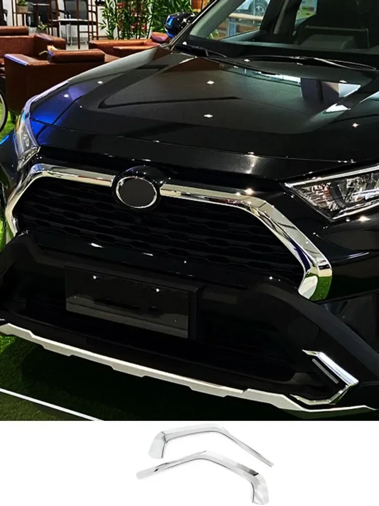 For Toyota Rav4 Xa50 2019 2020 2021 2022 2023 2024 Car Front Grille Grille Bumper Trim 3d Stickers Strip Auto Styling Abs Chrome