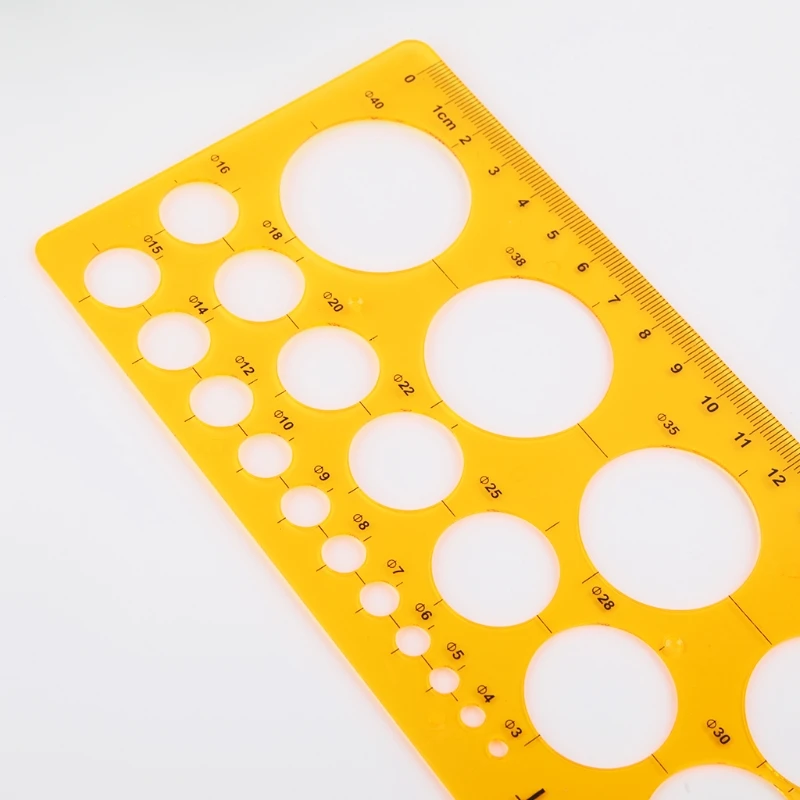 K Resin Circles Geometric Template Ruler Stencil Drawing Measuring Tool Students 594A