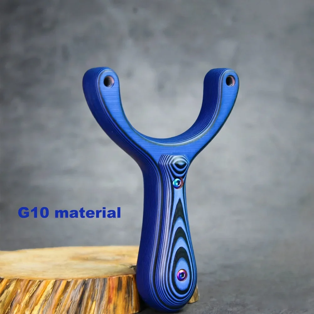 

G10 Slingshot Blue Black Laminated Fiberglass Outdoor Hunting Shooting Entertainment Target Practice Catapult High Strength Grip