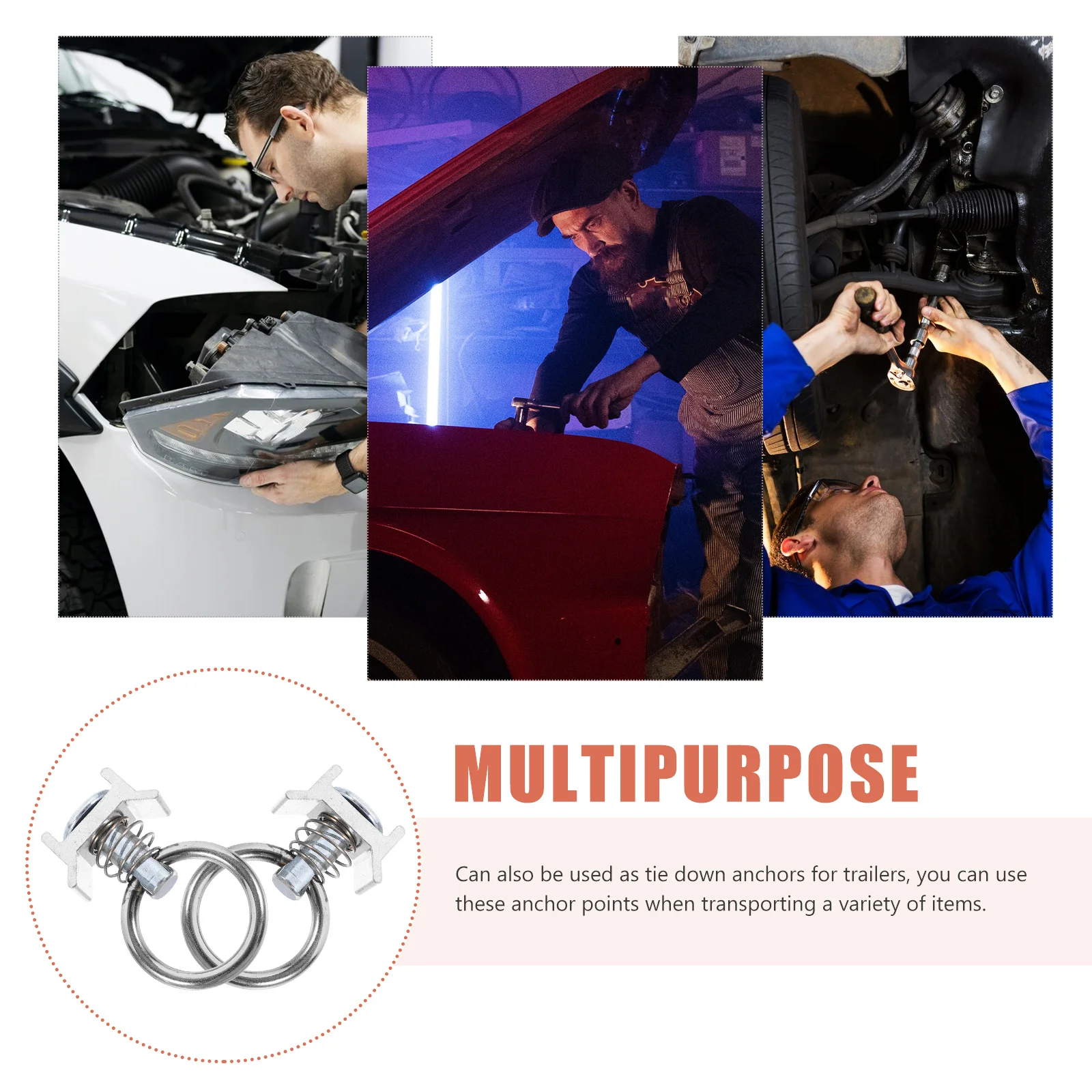 

10Pcs Tie Down Steel Single Fitting Cargo Anchor for Truck Bed Rail Accessories Heavy Duty Track Round Ring