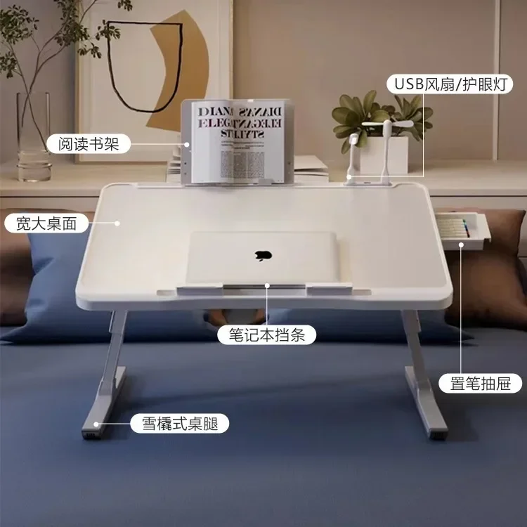 Small Table on The Bed, Foldable Lifting Adjustment Bay Window, Lower Bunk of College Student Dormitory, Learning Computer Desk