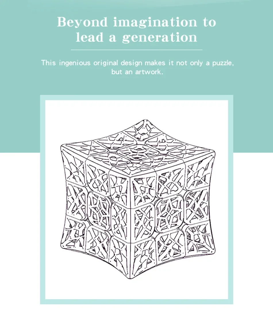 Qiyi dna côncavo 3x3 cubo de velocidade sem adesivos oco personalidade quebra-cabeças para crianças dna 3x3x3 brinquedos de cubo sem adesivos