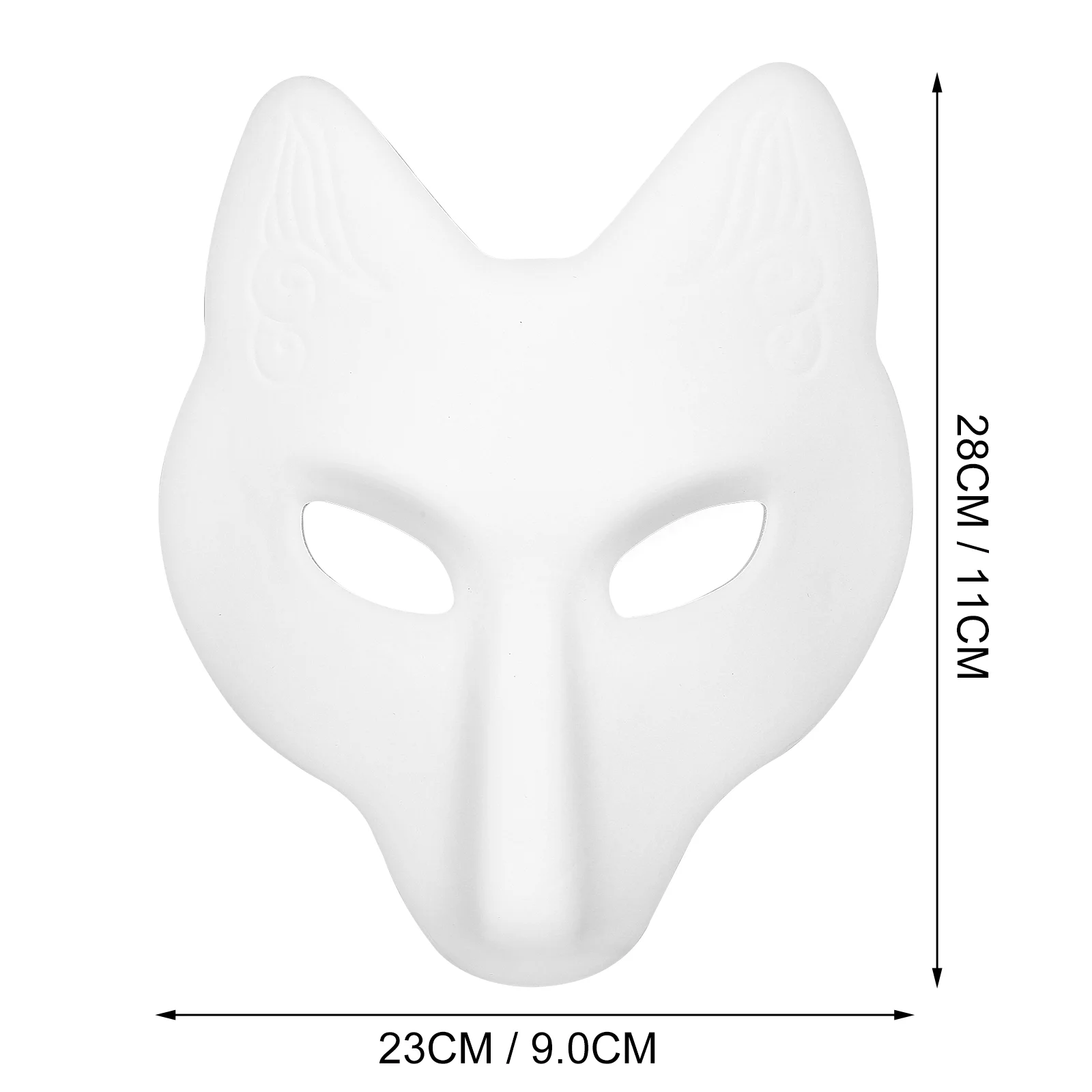 Maschera di volpe Costumi di Halloween Mascherata di coda per donne Giocattolo per bambini in bianco dipinto a mano