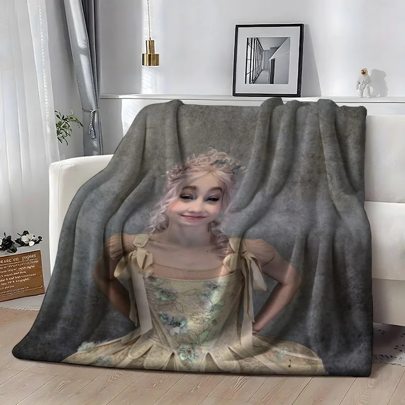 Customize Emma Myers Vintage Court Style Digital Print Flannel Blanket, Made with Digital Printing And Skin-Friendly Polyester M