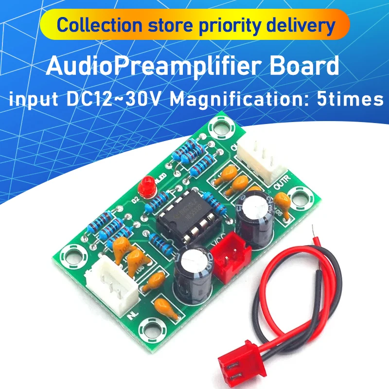 XH-A902 Audio Operational Preamplifier Board Module NE5532 Amplifier Front Panel Digital Tone Board Wide Voltage