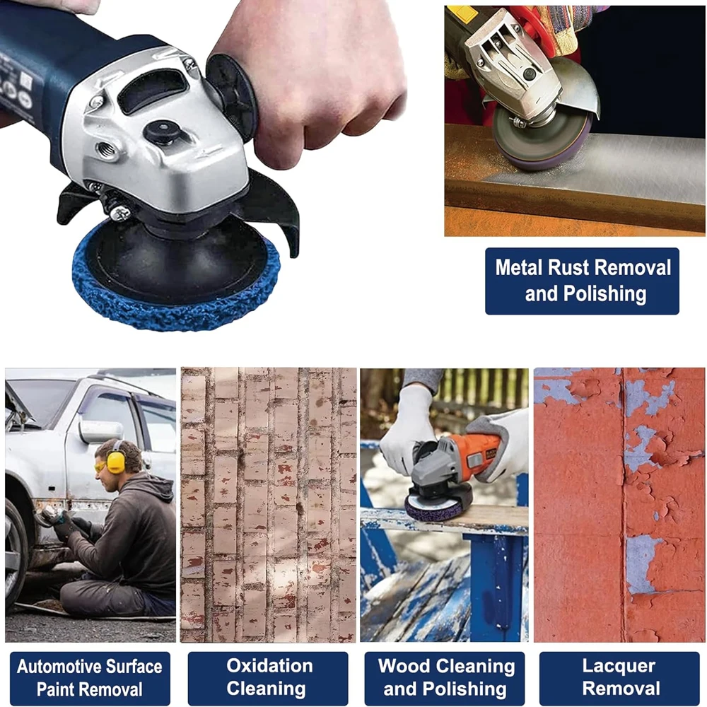 3pcs 100/115/125mm Coral Disc Poly Strip Disc Abrasive Wheel  Polishing Strip Disc Paint Rust Remover Clean For Angle Grinder