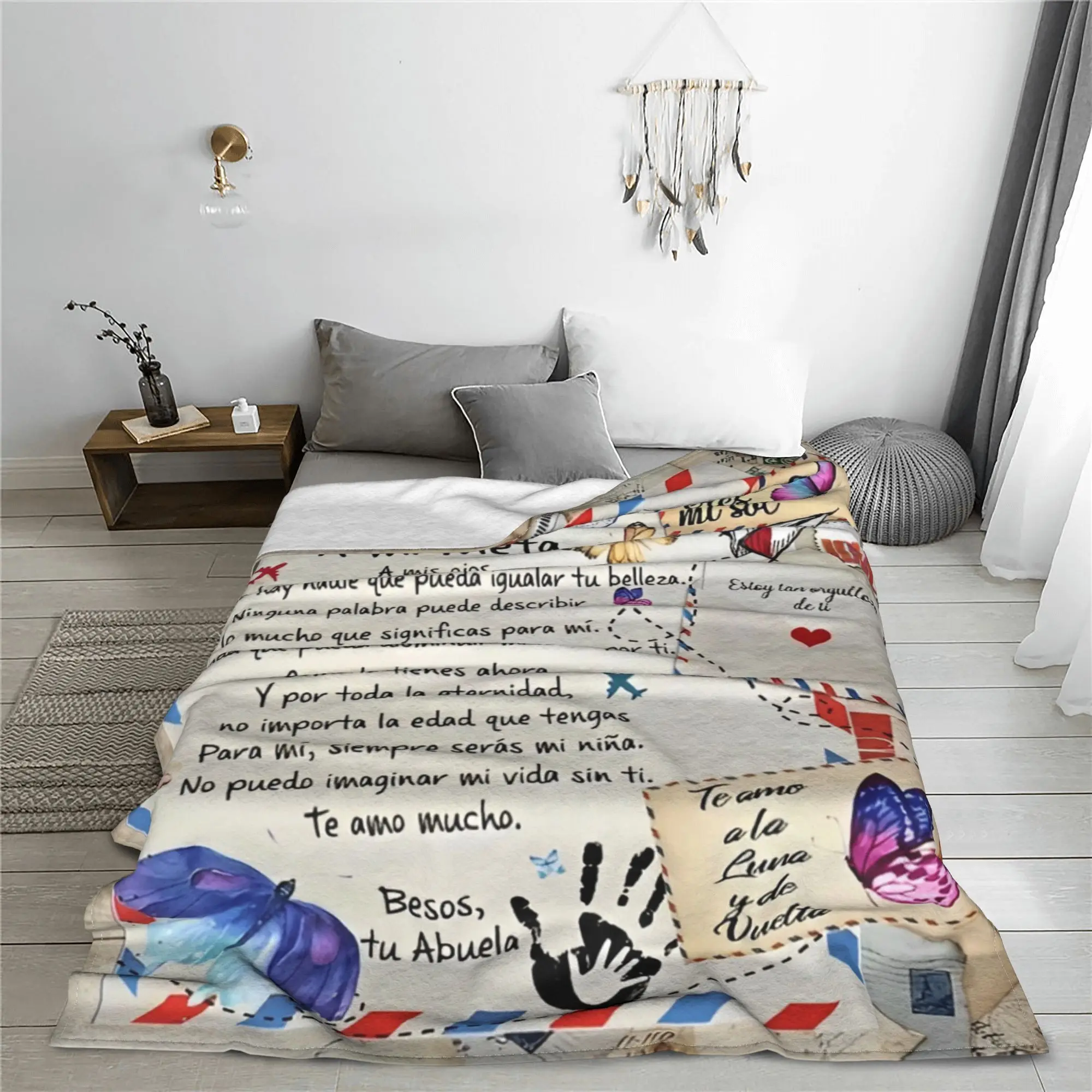 To My Granddaughter Para Mi Nieta Flannel Blanket Family Love Awesome Throw Blanket for Home 125*100cm Quilt