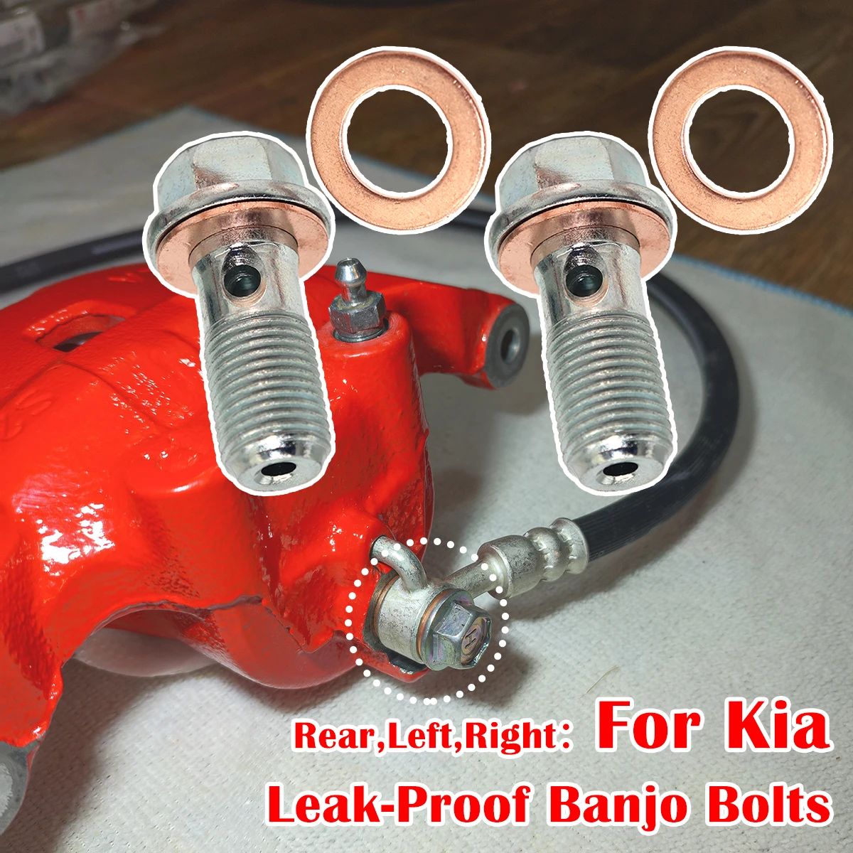

6/12Pcs For Kia Rio MK3 MK2 Picanto MK2 Ceed ED Sedona MK3 Carens Sportage Caliper Hose Lines Banjo Fittings Bolts Seal Washers