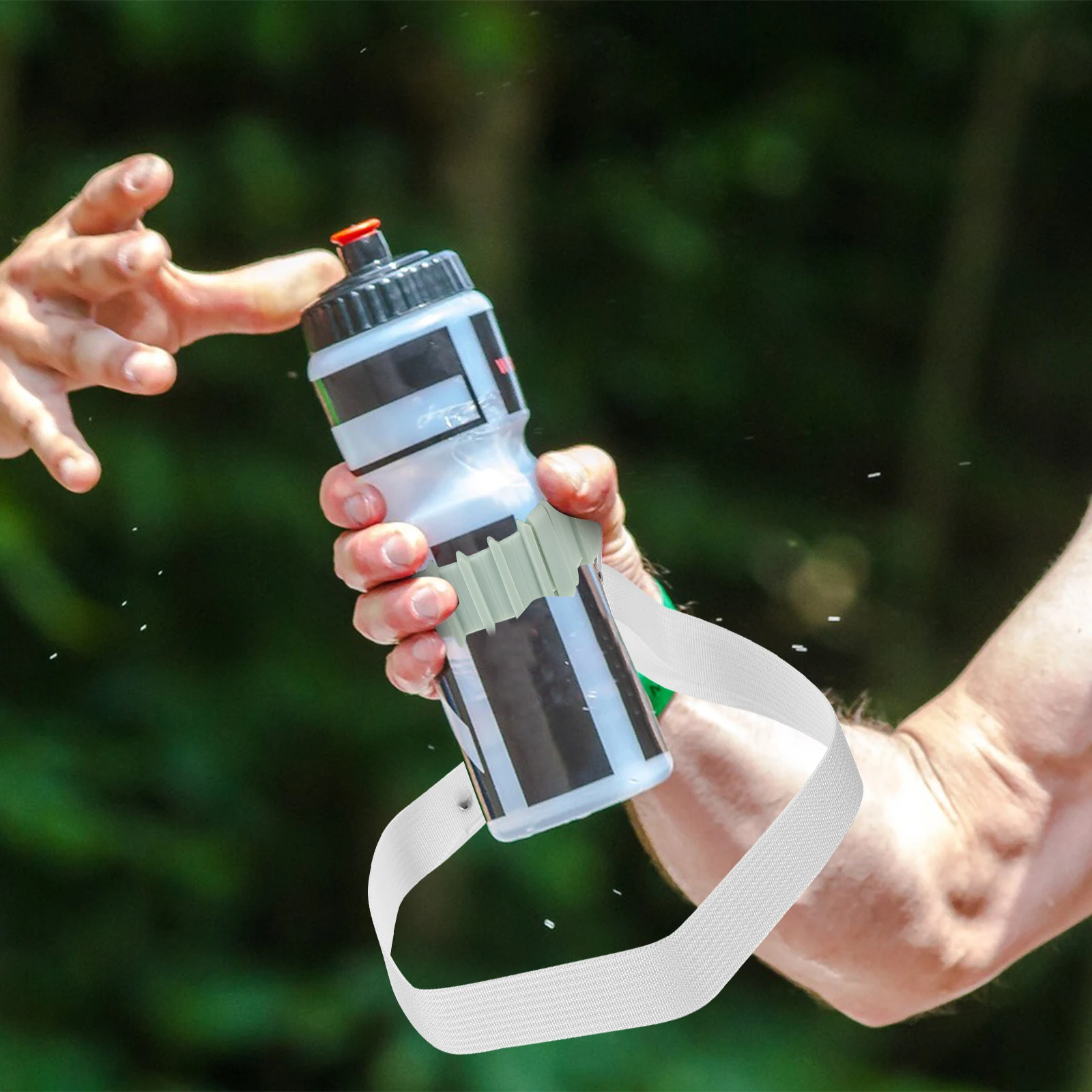 

Silicone Water Bottle Sling Strap Outdoor Lightweight Handle Shoulder Strap Hiking Camping Carrier Non Slip Bottle Holder