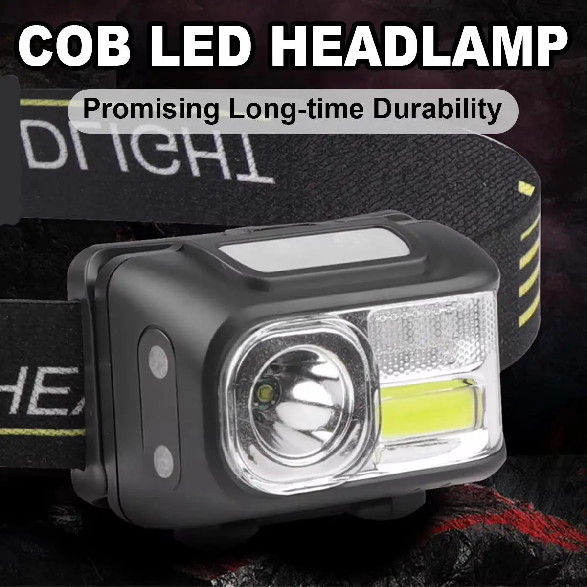 

Rechargeable 5 Modes Led Cob Headlamp Camping Work Multi-function Strong Light Flashlight Warning Usbrechargeable Headlights For