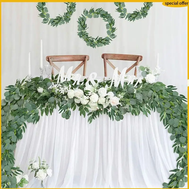 A50I 5-Pack 6.5 أقدام الأوكالبتوس الاصطناعي مع إكليل الصفصاف نبات الكرمة وهمية مع أوراق فو الفضة الدولار الأخضر