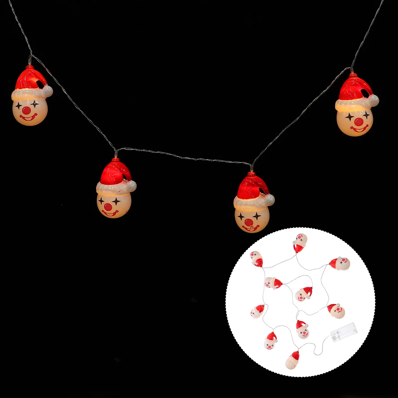 

1Pcs Xmas Clown Hanging Lights String 10 Lamps Christmas Lamp Decor Outdoor Garden Warm Light String Hanging Lamp Decor
