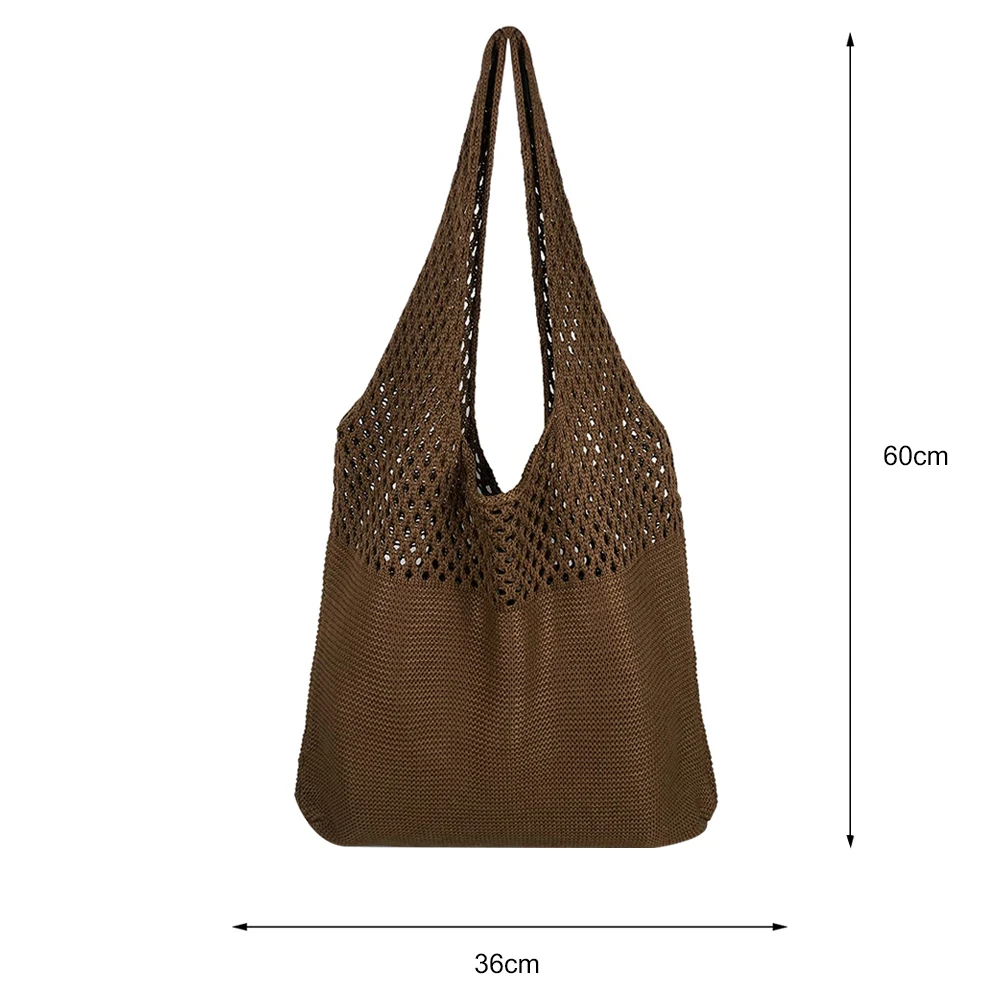 Корейские винтажные полые тканые женские сумки на плечо, вязаные сумки, сумки-тоут большой вместимости для женщин, подарки