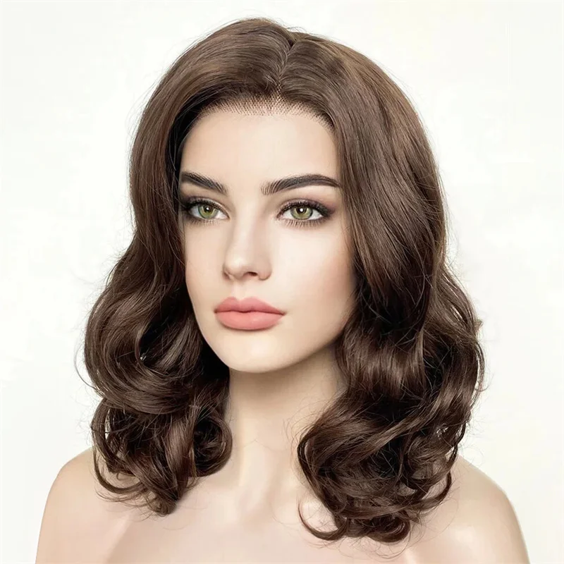 Glueless Bob 200Density Brown Natural Wave HD Lace Jewish 5x5 Silk Base European Human Hair Wig For Women BabyHair Preplucked