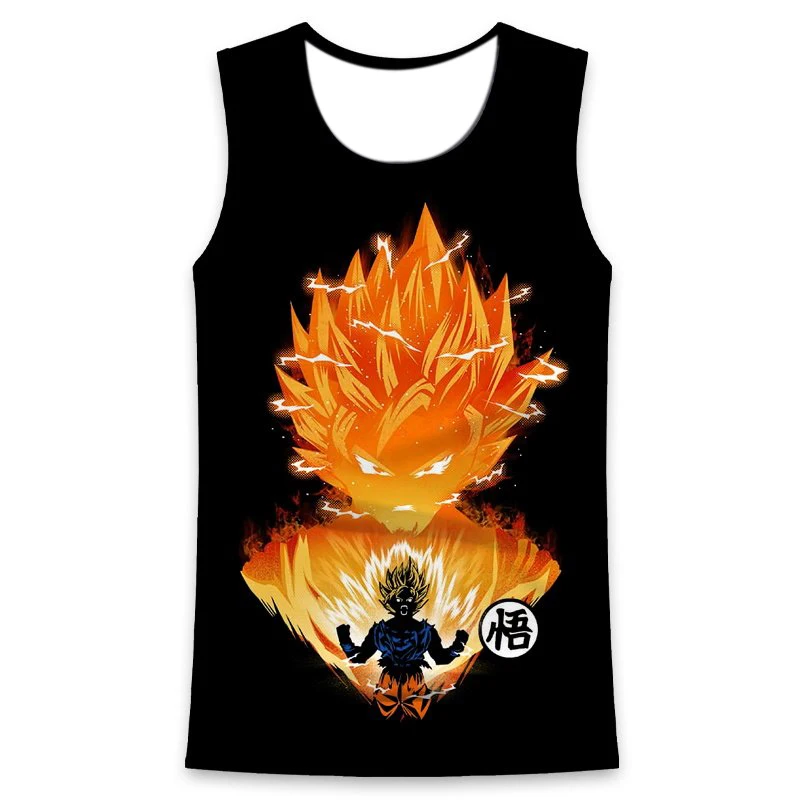 

Футболка для мальчиков с принтом Сон Гоку из манги Dragon Ball, летняя майка для больших детей, с изображением Супер Сайяна