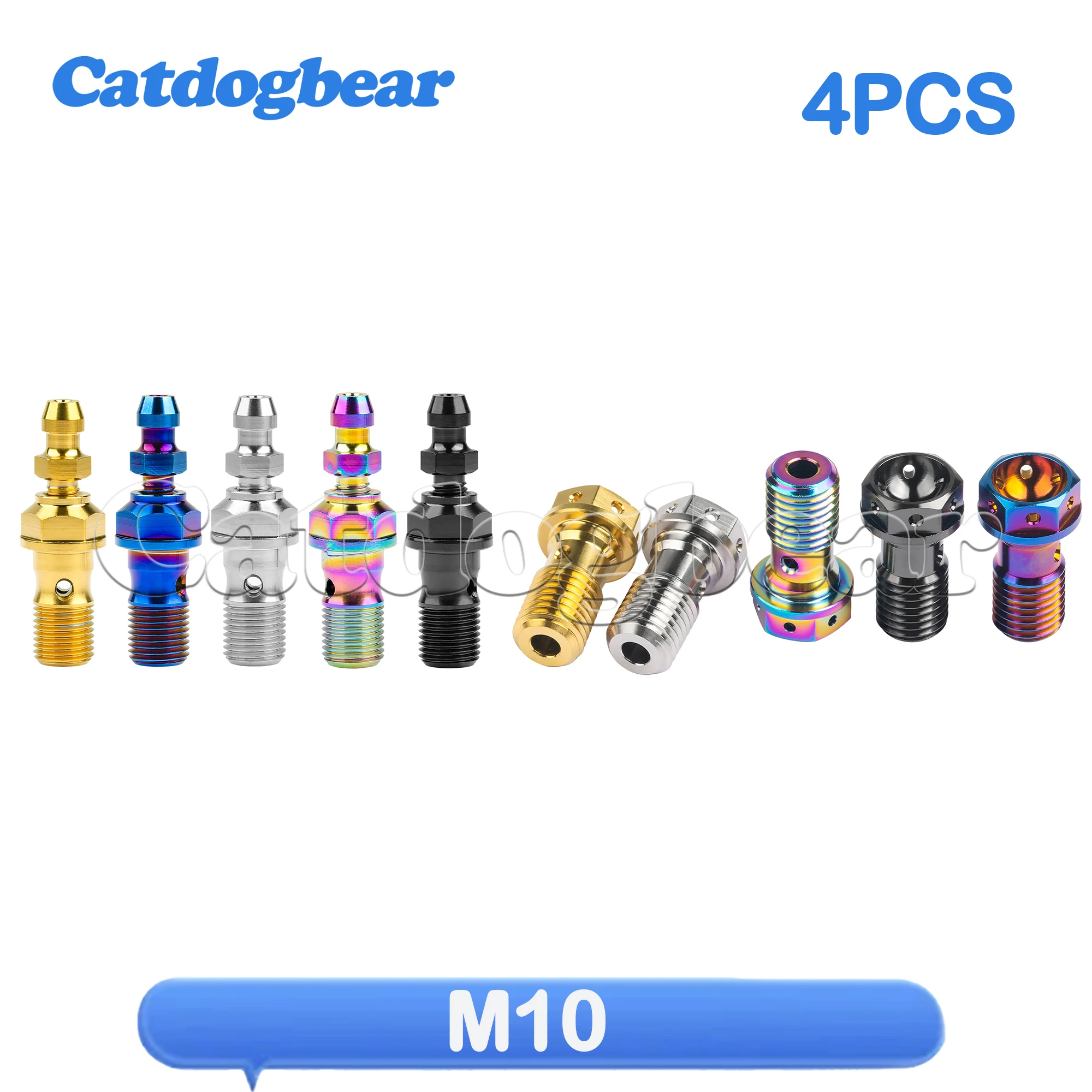 

Catdogbear 4 шт. титановый болт-банджо M10 для Brembo Brake Lin и болт-банджо сцепления с одним отверстием и пропускным клапаном для Ducati KT