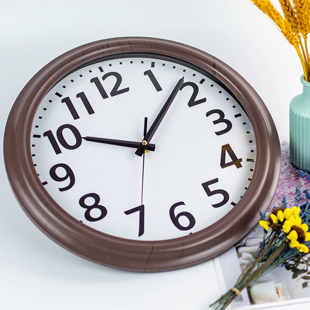 

Wooden Grain Wall Clock Silent Non-Ticking Mute Round Decorative Clock For Bedroom Living Room Office Classroom Home Decor