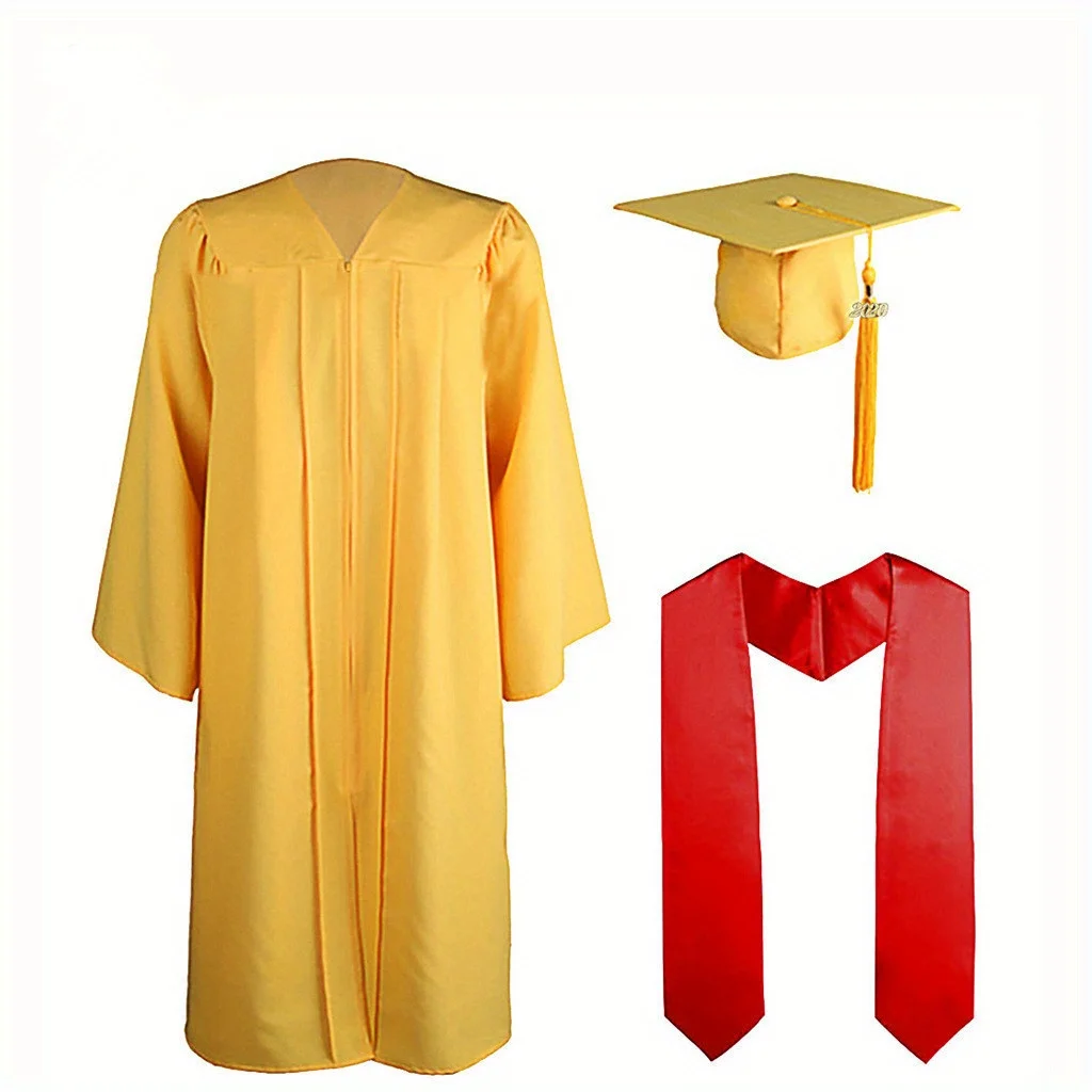 Adult Graduation Gown Hat Tassel Set   Student Bachelor's Suit University High School Uniform Robe Graduation