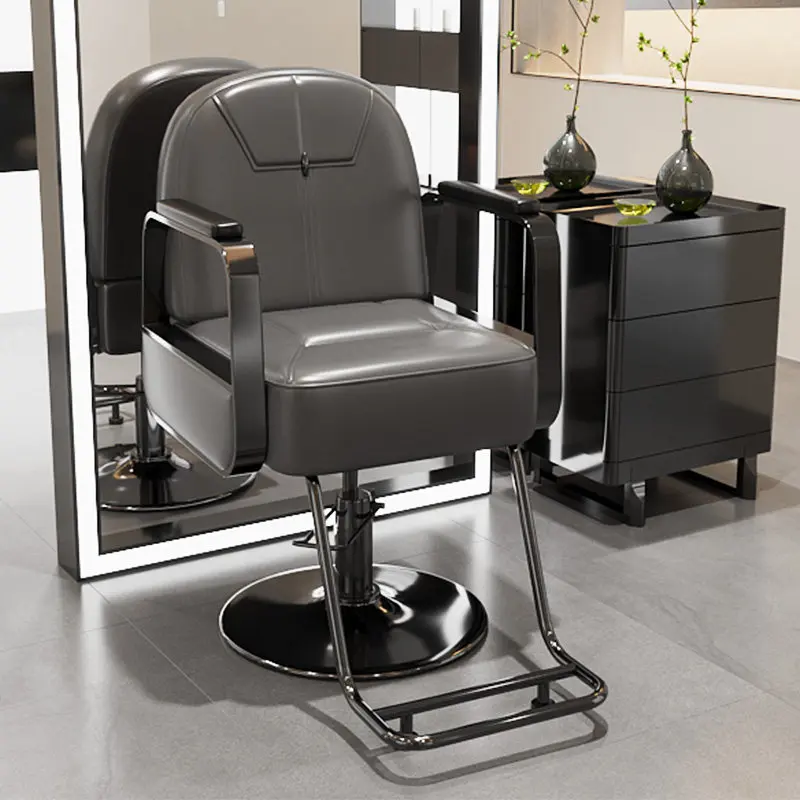 Luxury High Back Barber Chair Hydraulic Styling Salon Furniture Professional Beauty Barber Chair with Folding Design