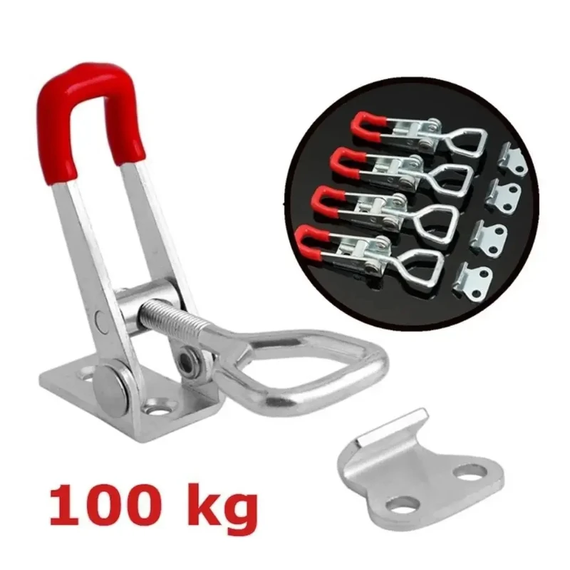 1/4/8PCS Toggle Clamp Adjustable Stainless Steel Door Bolt Type Fixture Quick Clamp for Household Appliances Hand Tools GH-4001