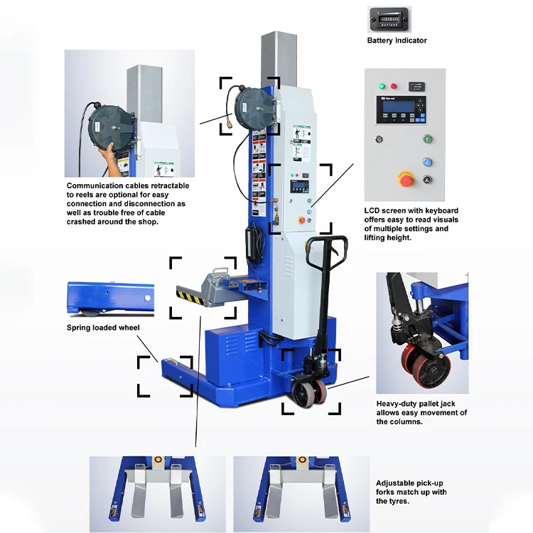 Heavy Duty Truck Mobile Column Lift  Mechanical Combined 4 Post Truck Column Lift