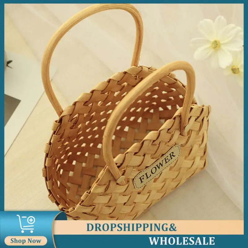 Wicker Baskets Handmade Using High-quality Bamboo Materials Bamboo Baskets Cachepot For Flowers Odorless Handheld Gift Basket