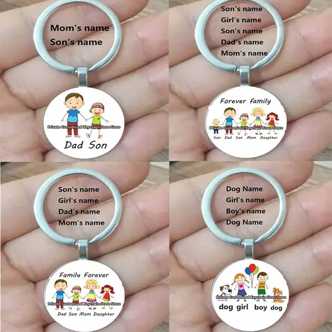 Cute Family Keychain Forever Family Beautiful Family Key Pendant Birthday Baptism Gift School Event Souvenirs Can Be Customized
