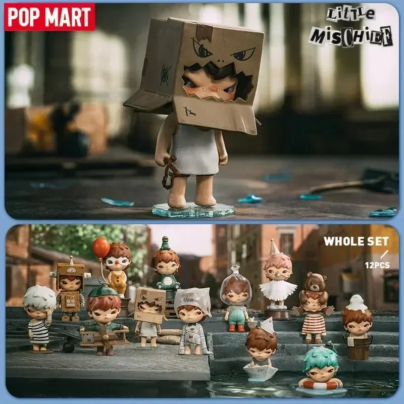 POP MART Hirono Little Mischief Series กล่องตาบอดของเล่นตัวเลข Kawaii Surprise สําหรับตุ๊กตาอะนิเมะ Action Figure ของเล่นน่ารัก