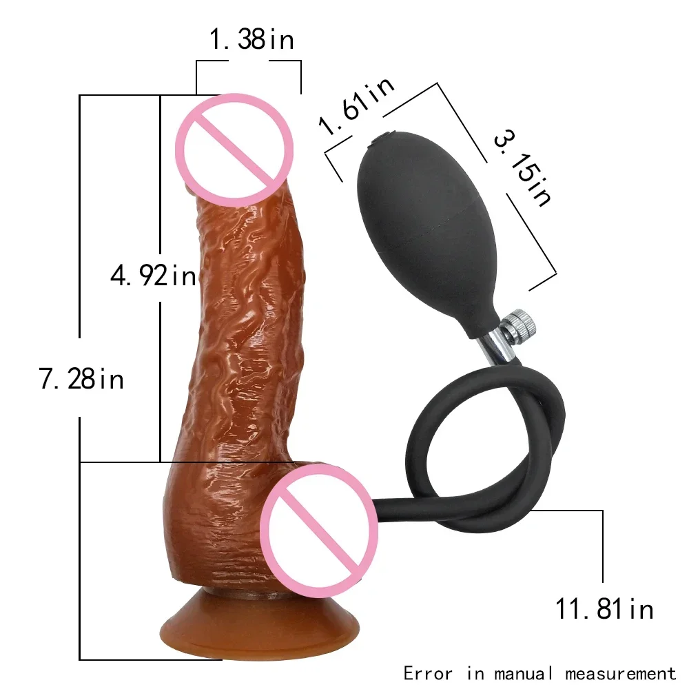 Inflatable Realistic Dildo Suction Cup Pump Butt Plug Expandable Sex Toy Adult Products for Men Women Goods Anal Sex Toy