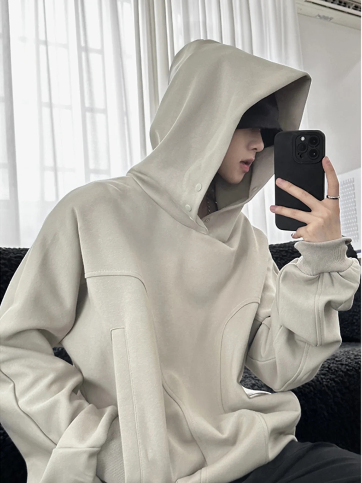 

Cleanfit Heavyweight American Sle Hoodie Sweatirt with Large Cap for Men Casual Loose Fit Autumn Faionable Youthwear
