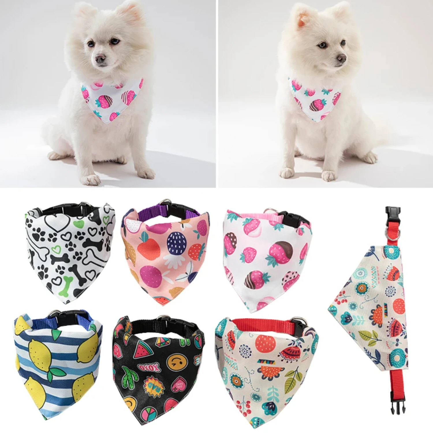 Dog Puppy Bandana Towel Cute Soft Dog Kerchief Scarf Premium Durable Fabric Bibs  Dog Cat Christmas Pet Dress  Accessories