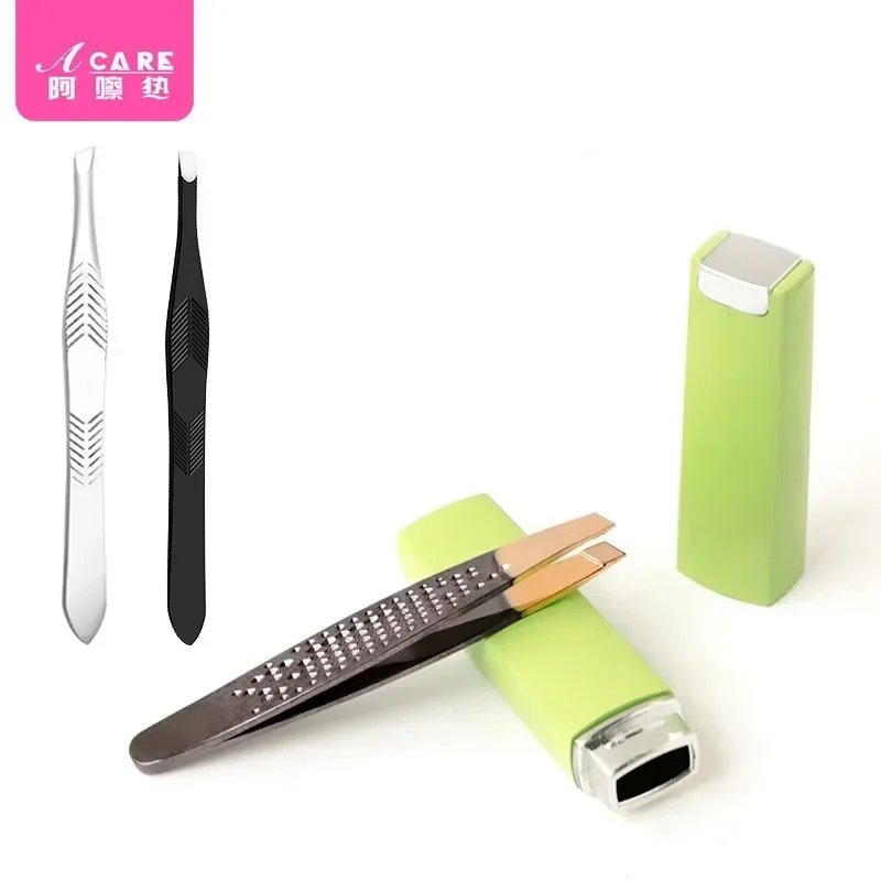 眉毛クリップチューブ A1P39 - 使いやすいステンレス製眉毛トリマー、メイクアップ、顔の毛抜き、ピンセット、小型コレクション