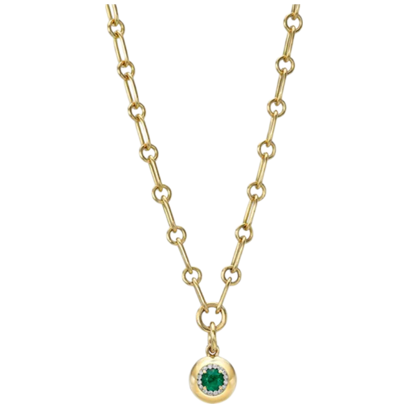 MUSHAN Bespoke Jewelry 925 Sterling Silver Necklace Lab Grown Emerald Ruby Sapphire Pendant Necklace for Women 18K Gold Plated view 4