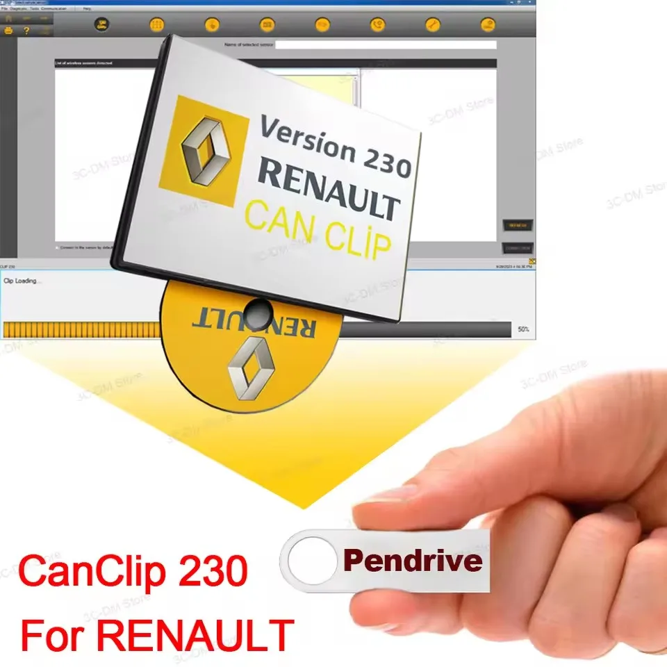 

Latest Can Clip V230 For Renault OBD2 Diagnostic Software CanClip V212 Reprog V191 PinExtractor V2 Update Data to 2023 Full chip