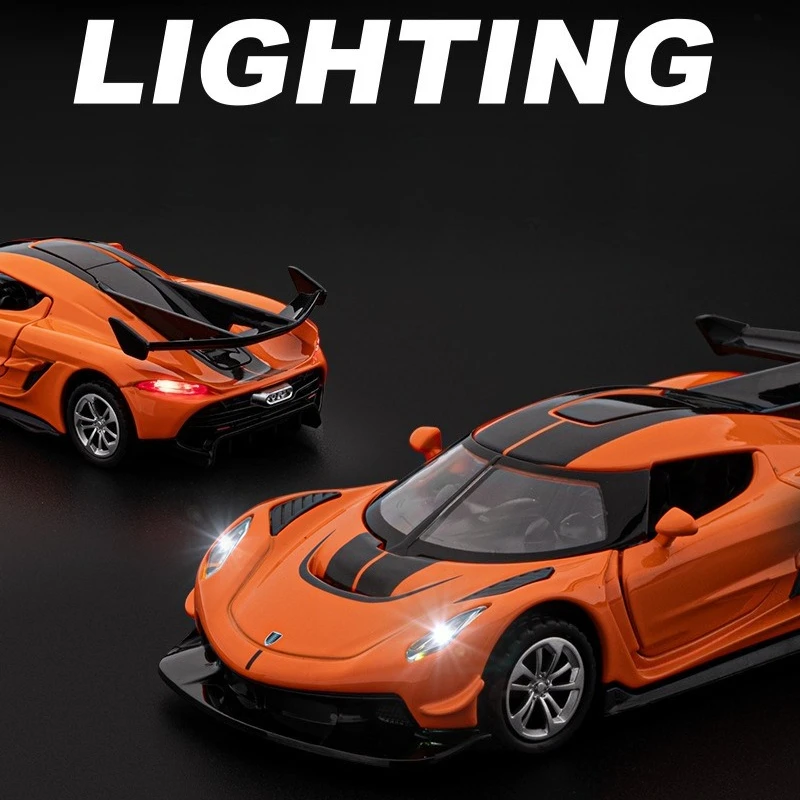 1:36 Jesko Legering Sportwagen Model Diecasts Metalen Speelgoed Auto Model Simulatie Geluid Licht & Pull Back Collectie Kids Geschenken