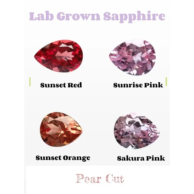 

S-Lab Grown Sapphire Pear Shape DIY Charms Jewelry Earring Rings Making Main Materials Selectable Certificate Daily Matching