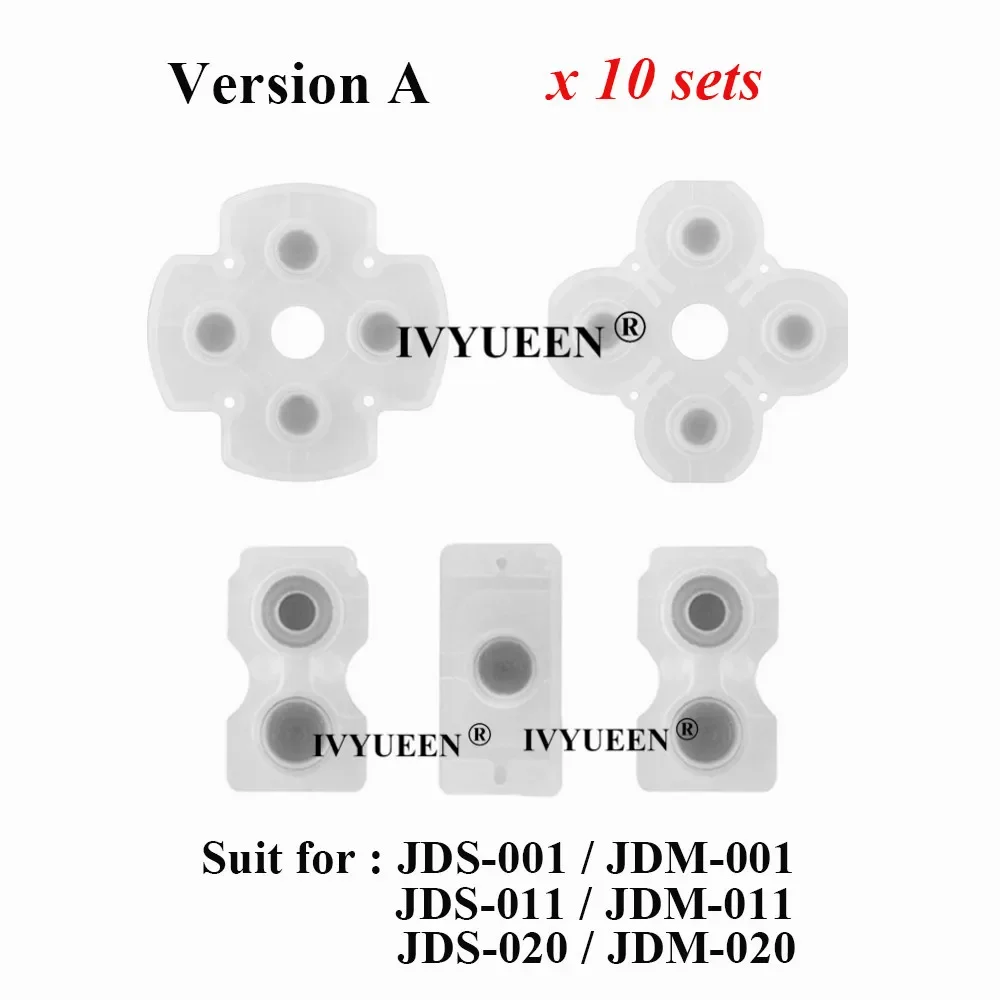 IVYUEEN 10 Sets Rubber Conductive Adhesive Button Pad Keypads for Sony PlayStation Dualshock 5 4 PS4 PS5 Controller Gamepad