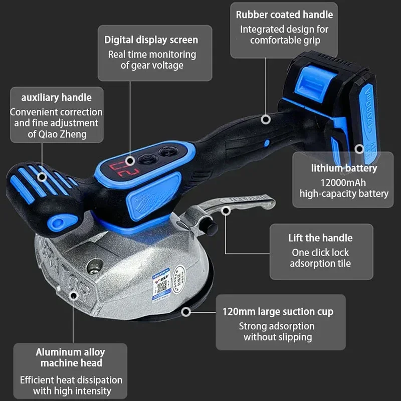 Adjustable Electric Tile Vibrator Tile Laying Machine Suction Cup Automatic Floor Vibrator Laying Leveling Tool