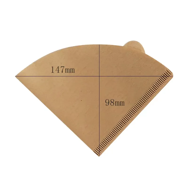 for 100 Pcs Natural  Shaped Paper Coffee Filter for Hand Brewing Coffee Machine
