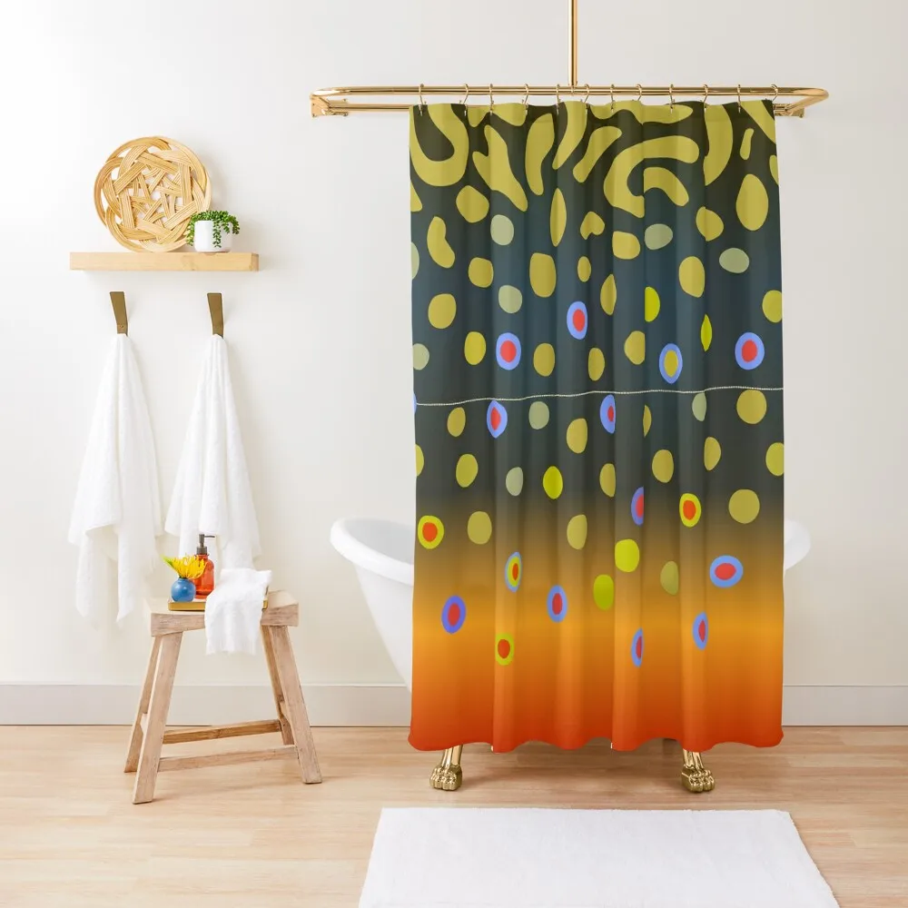 Brook Trout Skin Shower Curtain Toilet Accessories Bathroom Shower Sets For Bathroom Curtain