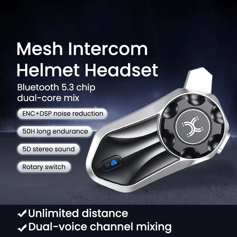

X30PRO Motorcycle Helmet Bluetooth Intercom Mesh Networking Mix Wireless Group Communication Riding Bluetooth Headset 2 in 1 Mic